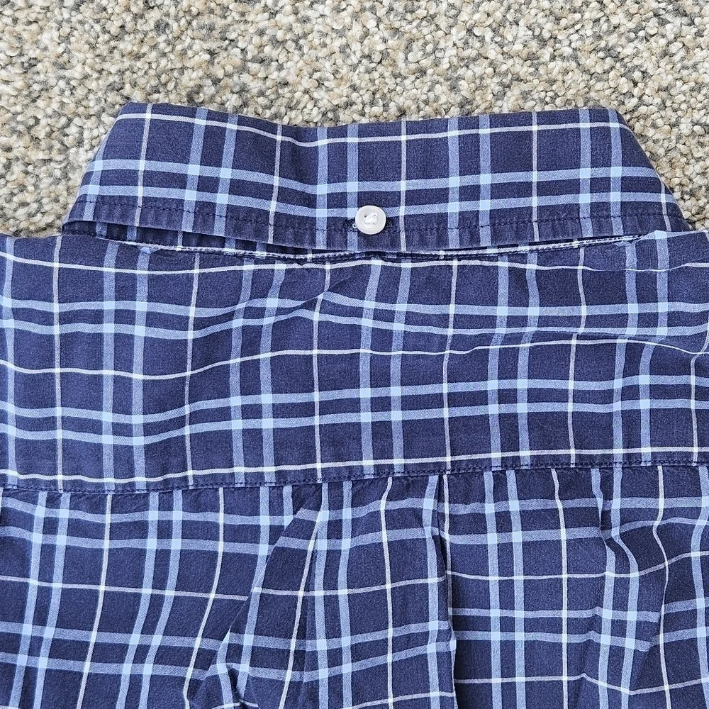 J. Crew Vintage Classic Blue White Button Down Long Sleeve Shirt Mens Size Large